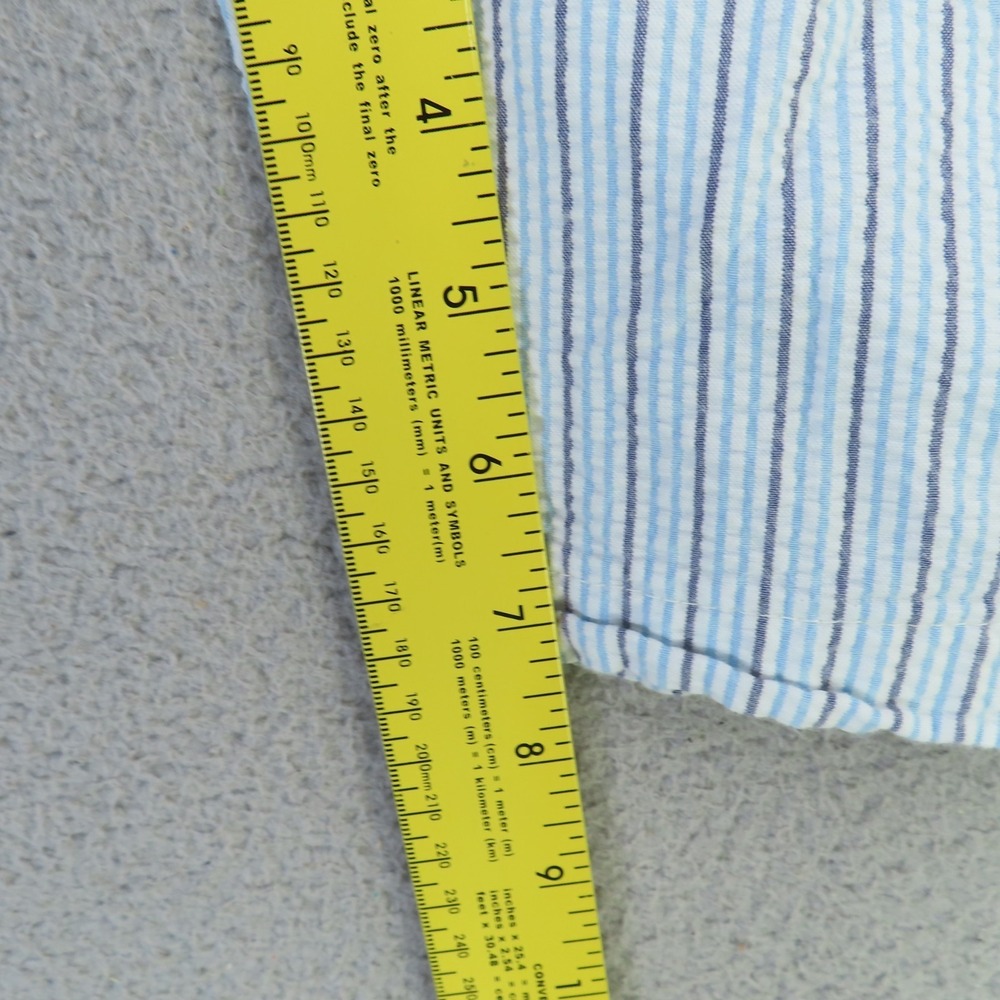 Peter Millar Shorts Men 40 Blue Brown Seersucker Pleated Pockets Golf - Picture 9 of 9